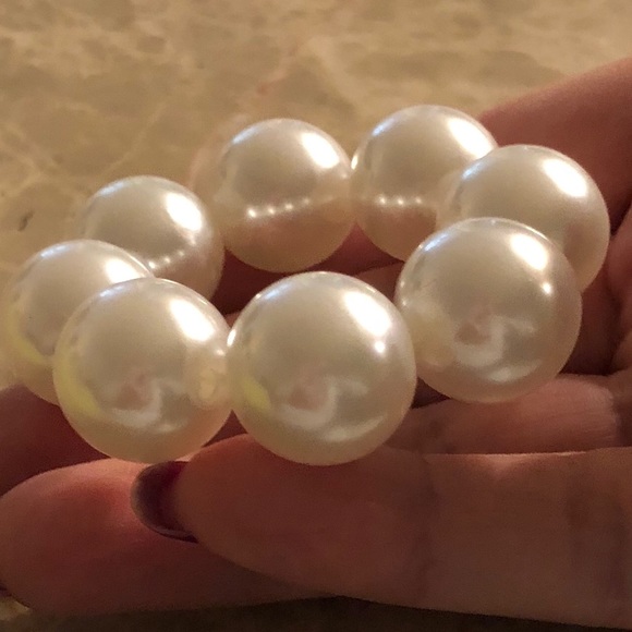 Set of 2 Large trendy faux pearls hair band, NWOT - Picture 6 of 8